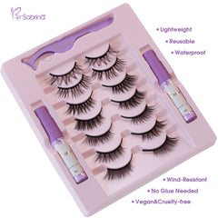 7-Pair Magnetic Eyeliner & Lash Kit - Innovative Cluster & Half Lash Mix