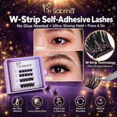 BY SABRINA Professional DIY Segment Lash Set – Fluffy Flared Volume, 4-in-1 “Royal Majesty” Kit + Free W-Strip Gift