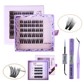BY SABRINA Professional DIY Segment Lash Set – Fluffy Flared Volume, 4-in-1 “Royal Majesty” Kit + Free W-Strip Gift