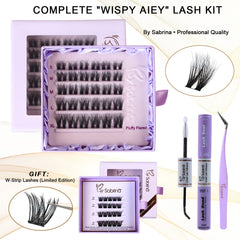 BY SABRINA Professional DIY Segment Lash Set – Fluffy Flared Volume, 4-in-1 “Royal Majesty” Kit + Free W-Strip Gift