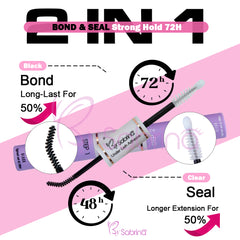 Lash Cluster Glue,Lash Bond and Seal Waterproof,Bond & Seal Lash Glue for Eyelash Cluster,Lash Glue Black Long-Lasting 72H(10ml)