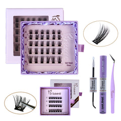 BY SABRINA Professional DIY Segment Lash Set – Girl Next Door, 4-in-1 “Iconic Muse” Kit + Free W-Strip Gift