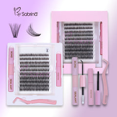 200Pcs Lash Cluster 30D C Curl Induvidual Lashes DIY Eyelash Extension Kit with Bond and Seal Lash Glue Remover and Eyelash Extension Tweezers