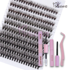 200Pcs Lash Cluster 30D C Curl Induvidual Lashes DIY Eyelash Extension Kit with Bond and Seal Lash Glue Remover and Eyelash Extension Tweezers