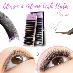 W-Shape Effect Eyelash Extensions with 3D Clovers【D Curl, 8-15mm】- Voluminous & Fluffy Technological Fibers