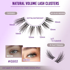 Hybrid Look Pre-Glued Lash Kit with 5 Styles Include Lower Lashes/Non-Sticky Tweezers