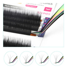 Set of 7 stainless steel eyelash extension tweezers for volume eyelash extensions