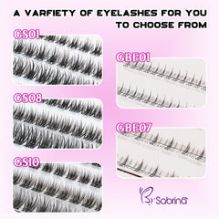 Natural Look Pre-Glued Lash Kit with 5 Styles Include Lower Lashes/Non-Sticky Tweezers