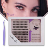Natural Look Pre-Glued Lash Kit with 5 Styles Include Lower Lashes/Non-Sticky Tweezers