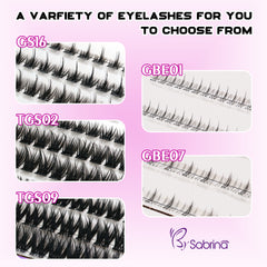 Volume Look Pre-Glued Lash Kit with 5 Styles Include Lower Lashes/Non-Sticky Tweezers