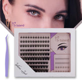 Volume Look Pre-Glued Lash Kit with 5 Styles Include Lower Lashes/Non-Sticky Tweezers