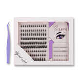 Hybrid Look Pre-Glued Lash Kit with 5 Styles Include Lower Lashes/Non-Sticky Tweezers