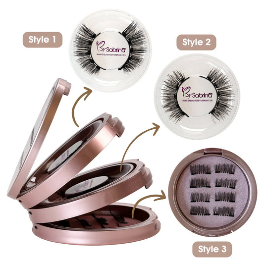 By Sabrina 3-Layer Round Box Magnetic Eyelash Kit