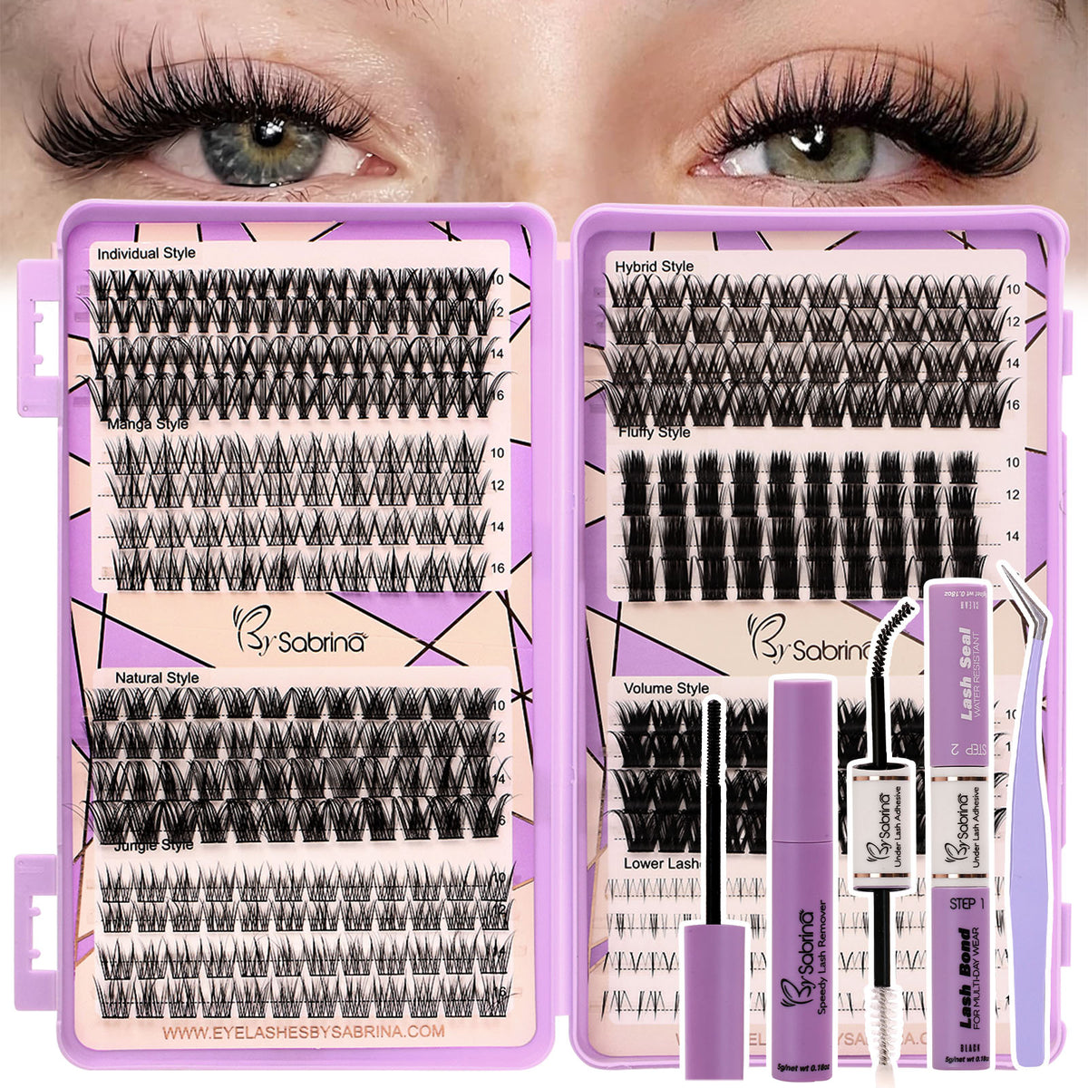 Kit Extension of Eyelashes Section with Remover and Glue
