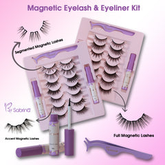 14 Pairs Magnetic Lash Kit with Full Lashes&Half Lashes/Eyeliner/Applicator