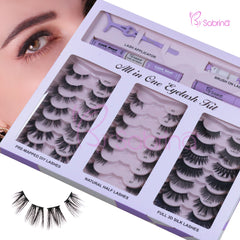 21Pairs Strip Lashes 21 Styles Mixed Natural Wispy Cat Eye Lash DIY Eyelashes Extension at Home for Most Eye Shapes