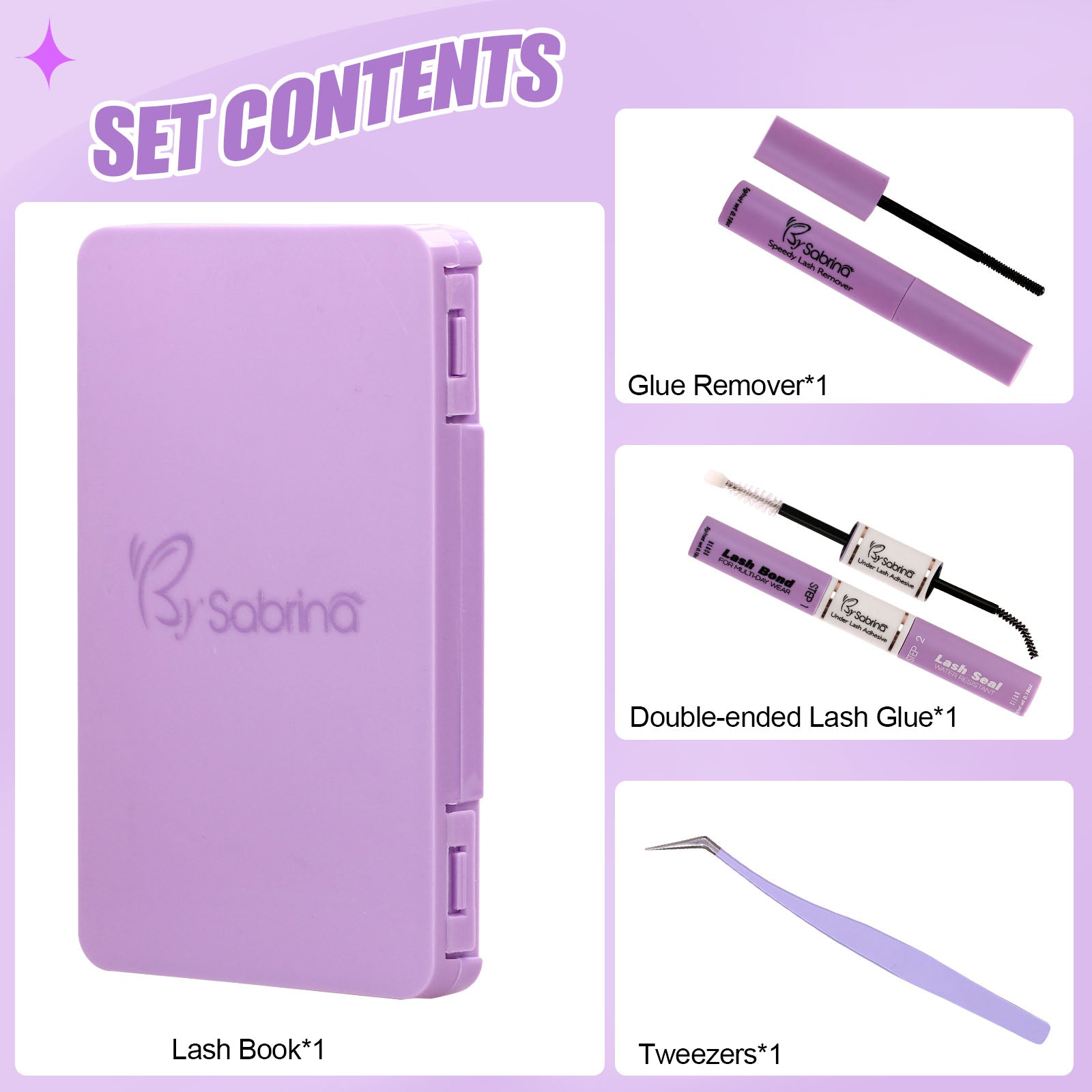 Kit Extension of Eyelashes Section with Remover and Glue