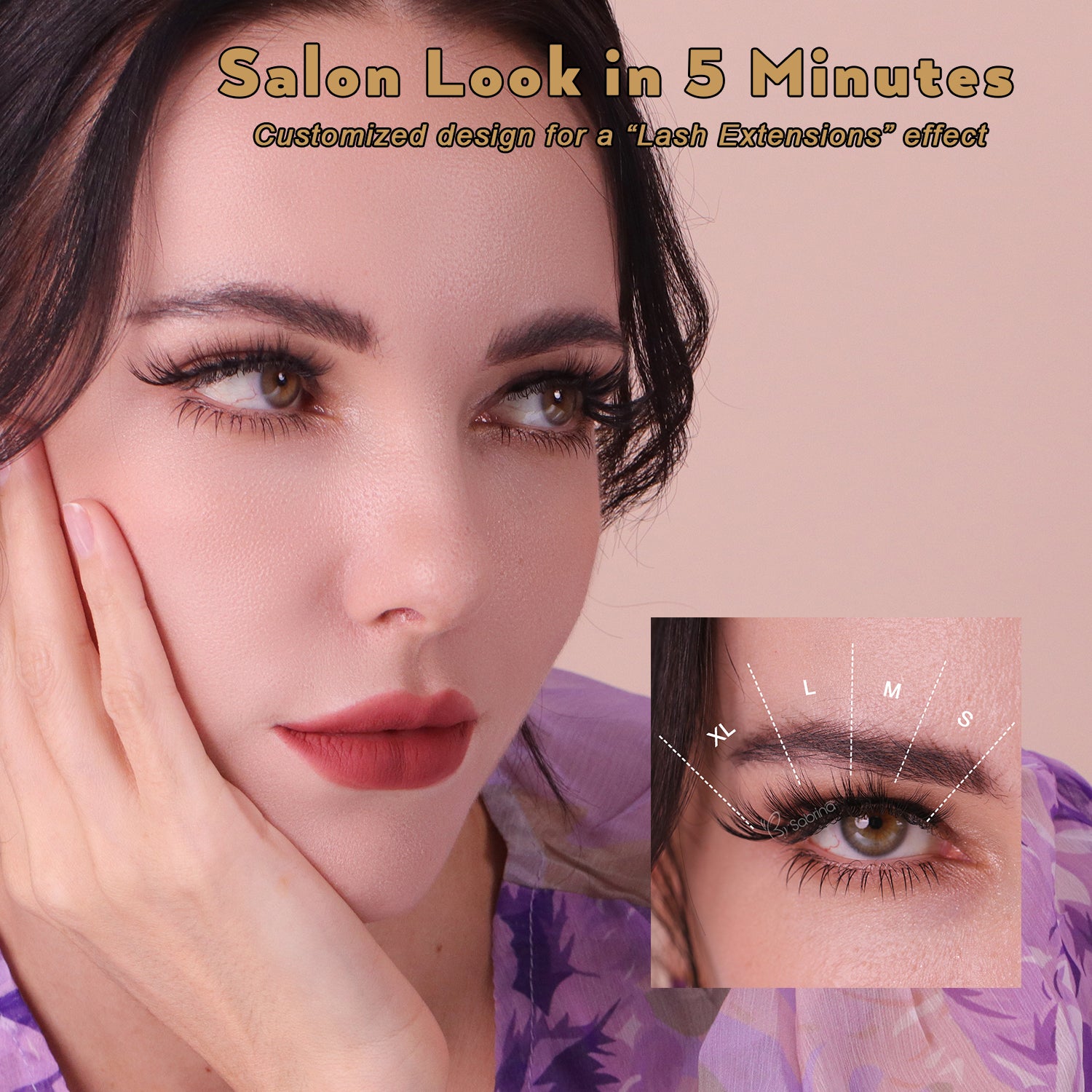 BY SABRINA Professional DIY Segment Lash Set – Wispy Airy, 4-in-1 “Celestial Dream” Kit + Free W-Strip Gift