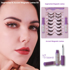 7 Pairs Magnetic Lash Kit with Segmented Lashes&Half Lashes/Eyeliner/Applicator
