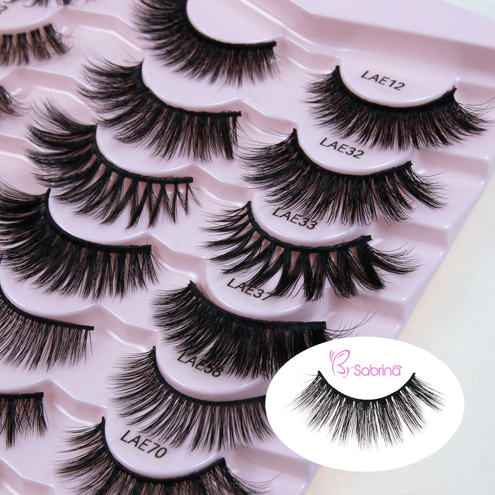 21Pairs Strip Lashes 21 Styles Mixed Natural Wispy Cat Eye Lash DIY Eyelashes Extension at Home for Most Eye Shapes