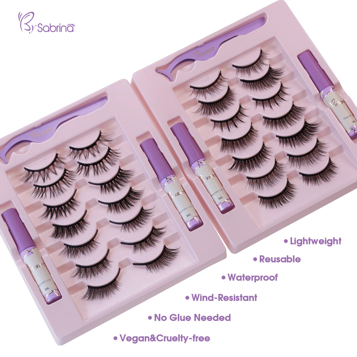 14 Pairs Magnetic Lash Kit with Full Lashes&Half Lashes/Eyeliner/Applicator