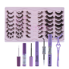 21Pairs Strip Lashes 21 Styles Mixed Natural Wispy Cat Eye Lash DIY Eyelashes Extension at Home for Most Eye Shapes