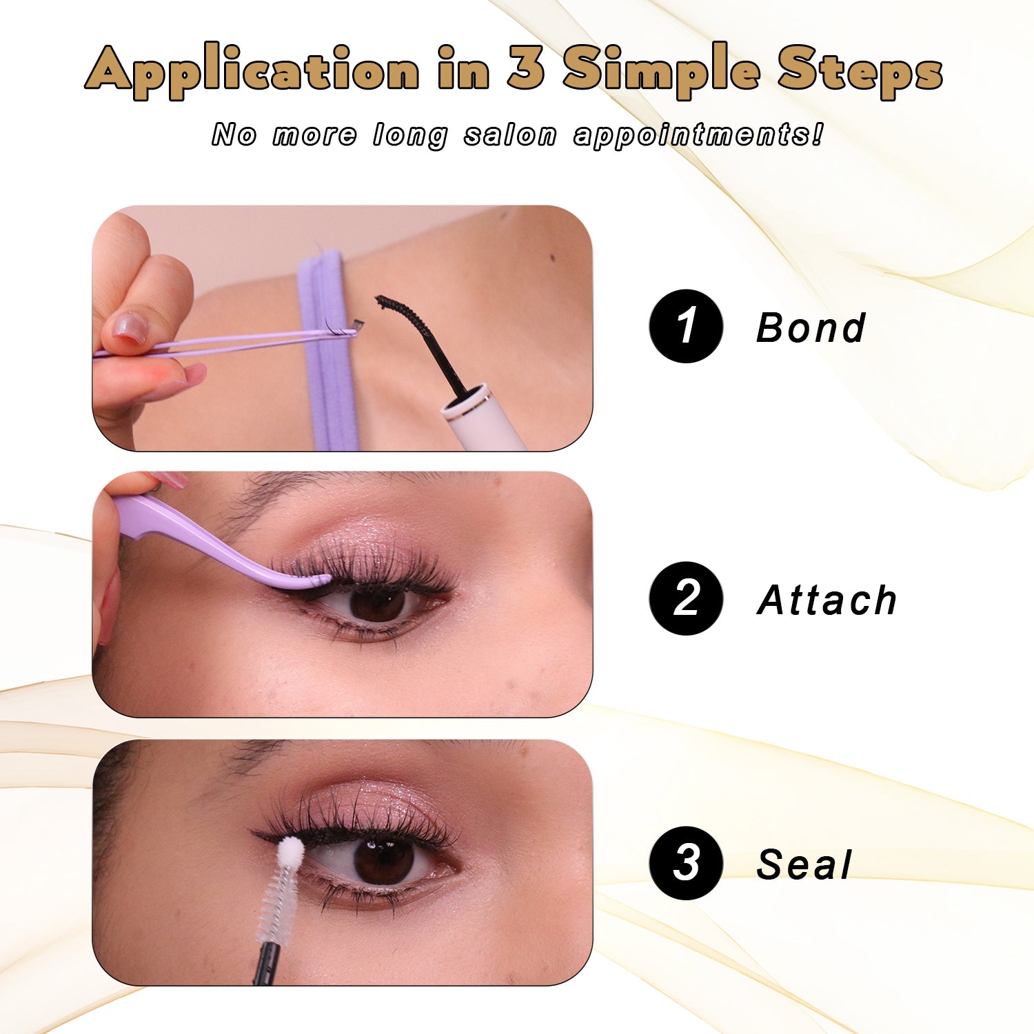 BY SABRINA Professional DIY Segment Lash Set – Wispy Airy, 4-in-1 “Celestial Dream” Kit + Free W-Strip Gift