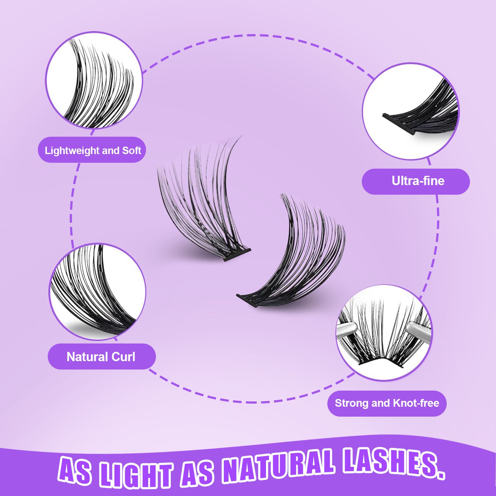 Kit Extension of Eyelashes Section with Remover and Glue