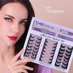 21Pairs Strip Lashes 21 Styles Mixed Natural Wispy Cat Eye Lash DIY Eyelashes Extension at Home for Most Eye Shapes