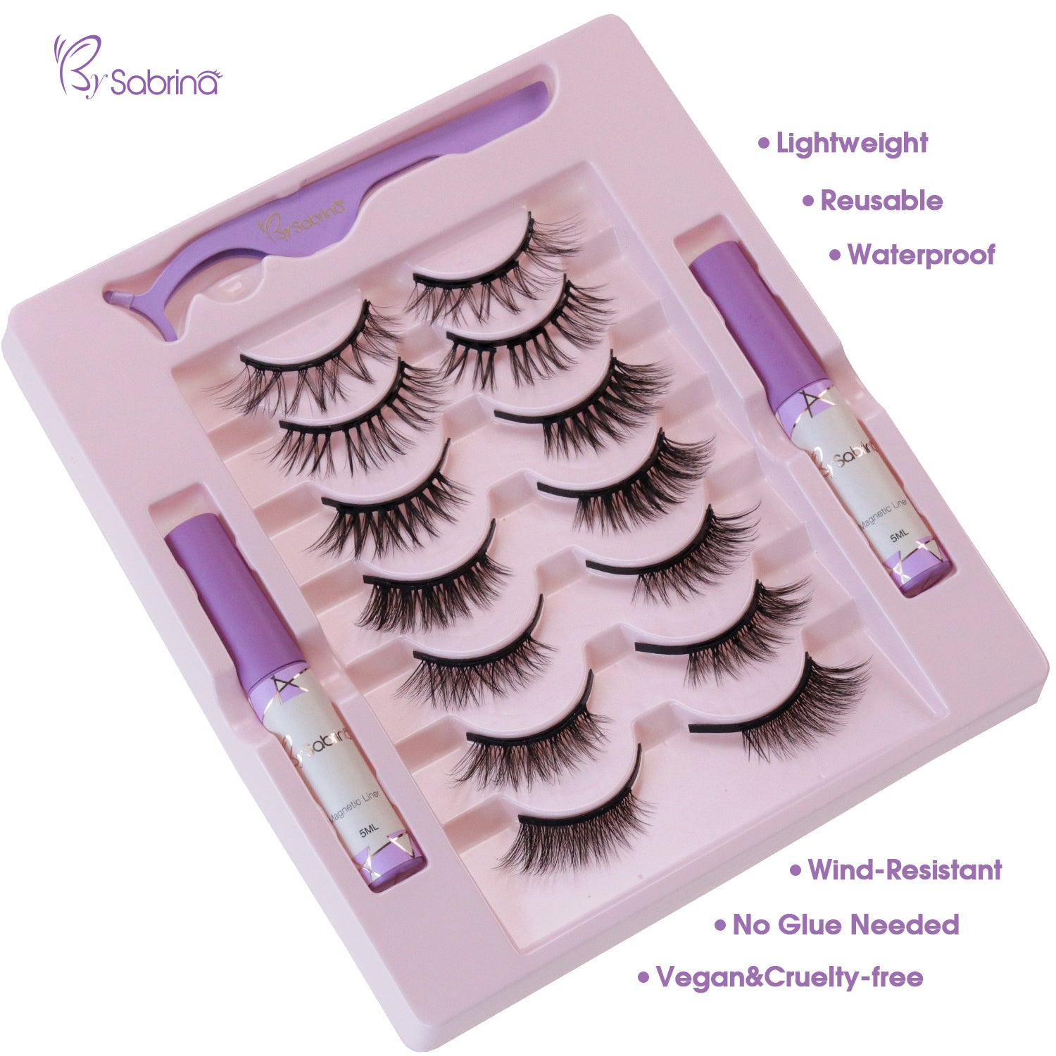 7 Pairs Magnetic Lash Kit with Segmented Lashes&Half Lashes/Eyeliner/Applicator