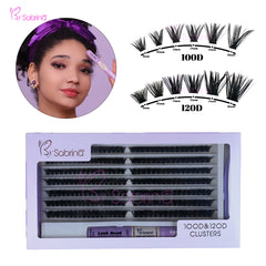 100D&amp;120D Individual Lash Kit with 280pcs Clusters/Bond&amp;Seal/Remover/Applicator