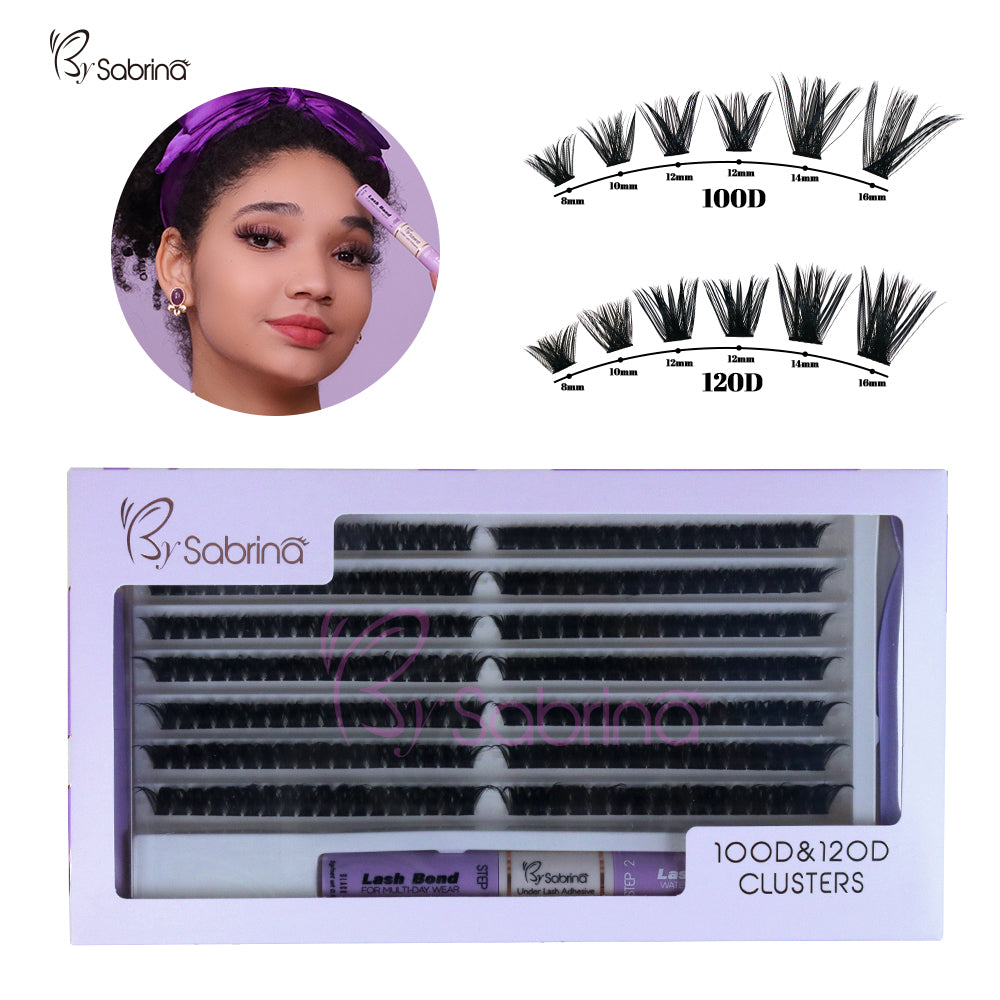 100D&amp;120D Individual Lash Kit with 280pcs Clusters/Bond&amp;Seal/Remover/Applicator