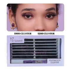 100D&amp;120D Individual Lash Kit with 280pcs Clusters/Bond&amp;Seal/Remover/Applicator