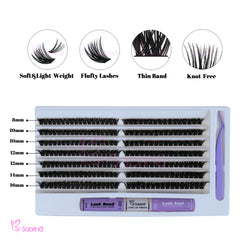 100D&amp;120D Individual Lash Kit with 280pcs Clusters/Bond&amp;Seal/Remover/Applicator