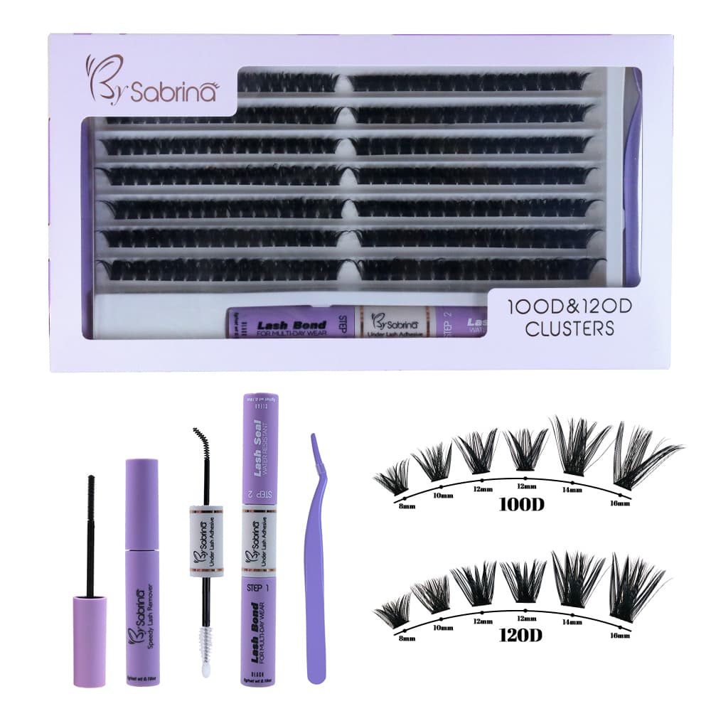 100D&120D Individual Lash Kit with 280pcs Clusters/Bond&Seal/Remover/Applicator