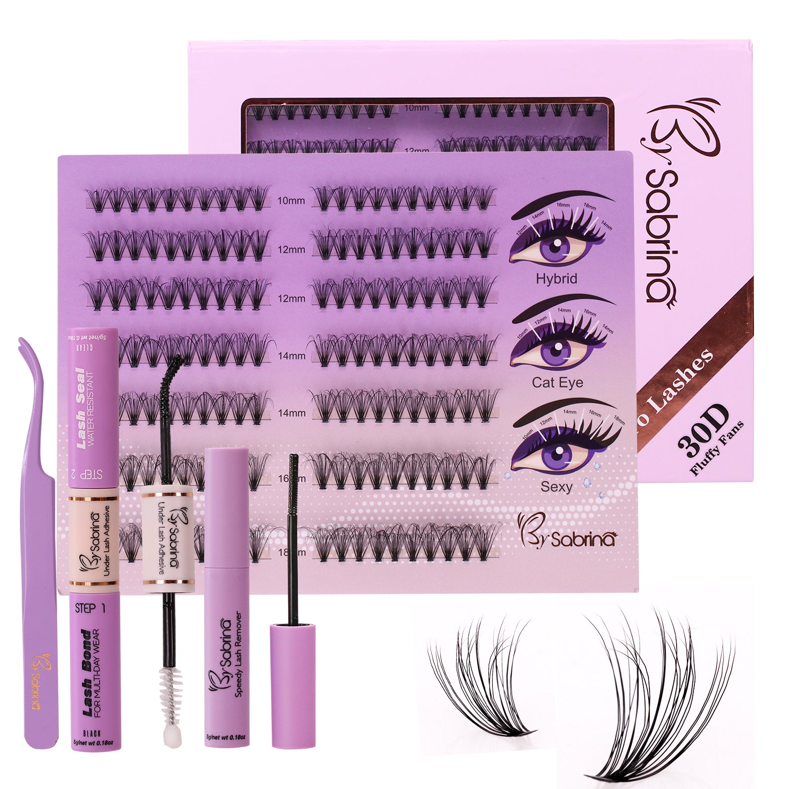 DIY 30D Fluffy Fans Cluster Lashes
