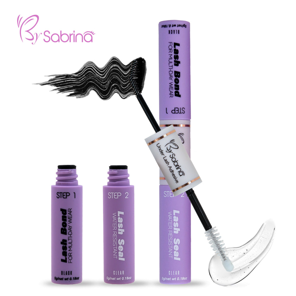 Lash Cluster Glue,Lash Bond and Seal Waterproof,Bond & Seal Lash Glue for Eyelash Cluster,Lash Glue Black Long-Lasting 72H（10ml）