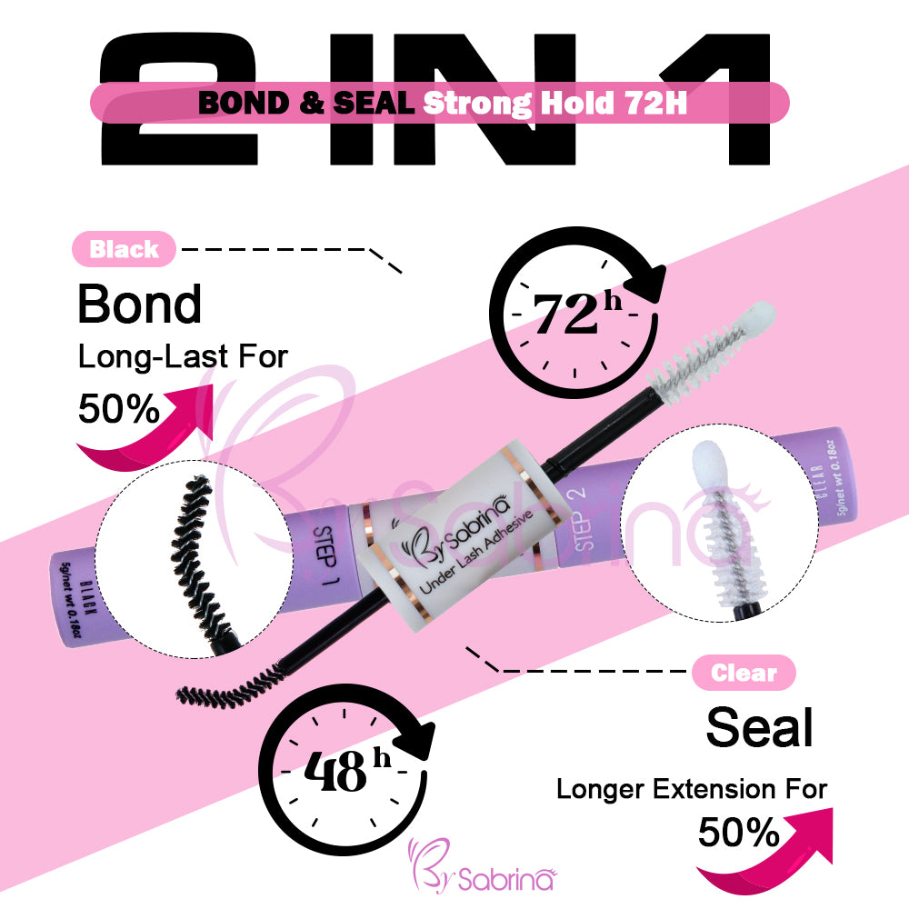 Lash Cluster Glue,Lash Bond and Seal Waterproof,Bond & Seal Lash Glue for Eyelash Cluster,Lash Glue Black Long-Lasting 72H（10ml）