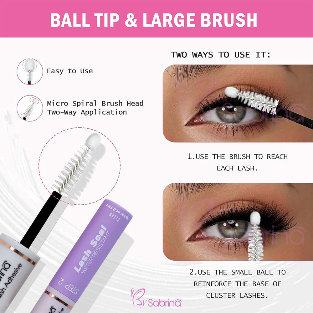 Lash Cluster Glue,Lash Bond and Seal Waterproof,Bond & Seal Lash Glue for Eyelash Cluster,Lash Glue Black Long-Lasting 72H（10ml）