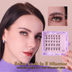 BY SABRINA Professional DIY Segment Lash Set – Girl Next Door, 4-in-1 “Iconic Muse” Kit + Free W-Strip Gift