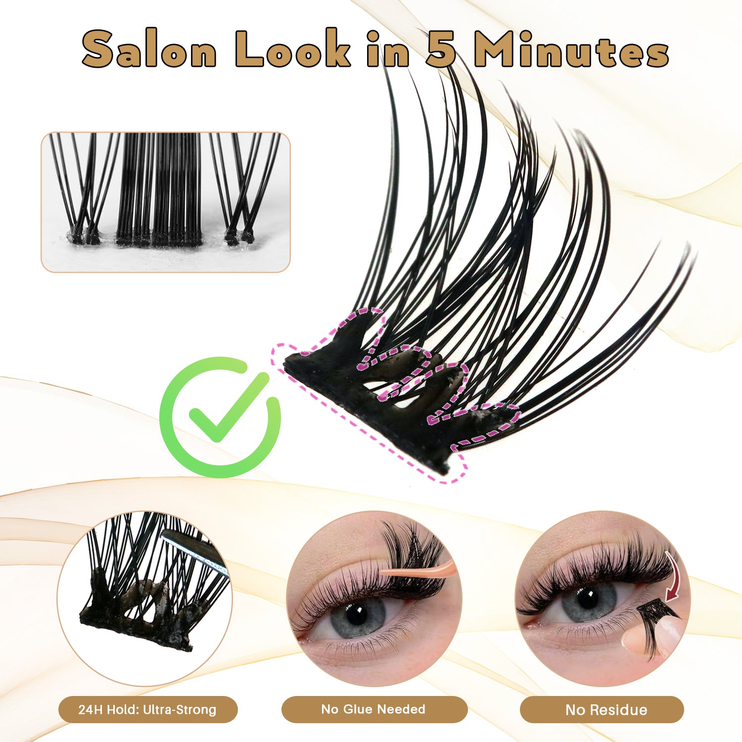 BY SABRINA Professional DIY Segment Lash Set – Girl Next Door, 4-in-1 “Iconic Muse” Kit + Free W-Strip Gift