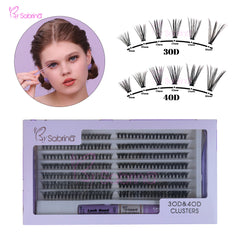 280Pcs Lash Cluster 30D&40D C Curl Induvidual Lashes DIY Eyelash Extension Kit with Bond and Seal Lash Glue Remover and Eyelash Extension Tweezers
