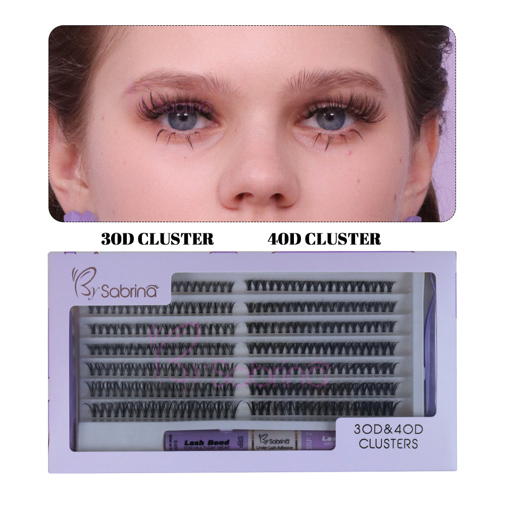 280Pcs Lash Cluster 30D&40D C Curl Induvidual Lashes DIY Eyelash Extension Kit with Bond and Seal Lash Glue Remover and Eyelash Extension Tweezers