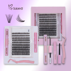 200Pcs Lash Cluster 30D C Curl Induvidual Lashes DIY Eyelash Extension Kit with Bond and Seal Lash Glue Remover and Eyelash Extension Tweezers