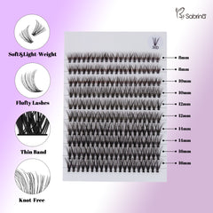 200Pcs Lash Cluster 30D C Curl Induvidual Lashes DIY Eyelash Extension Kit with Bond and Seal Lash Glue Remover and Eyelash Extension Tweezers