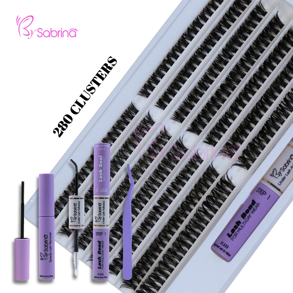 60D&80D Individual Lash Kit with 280pcs Clusters/Bond&Seal/Remover/Applicator