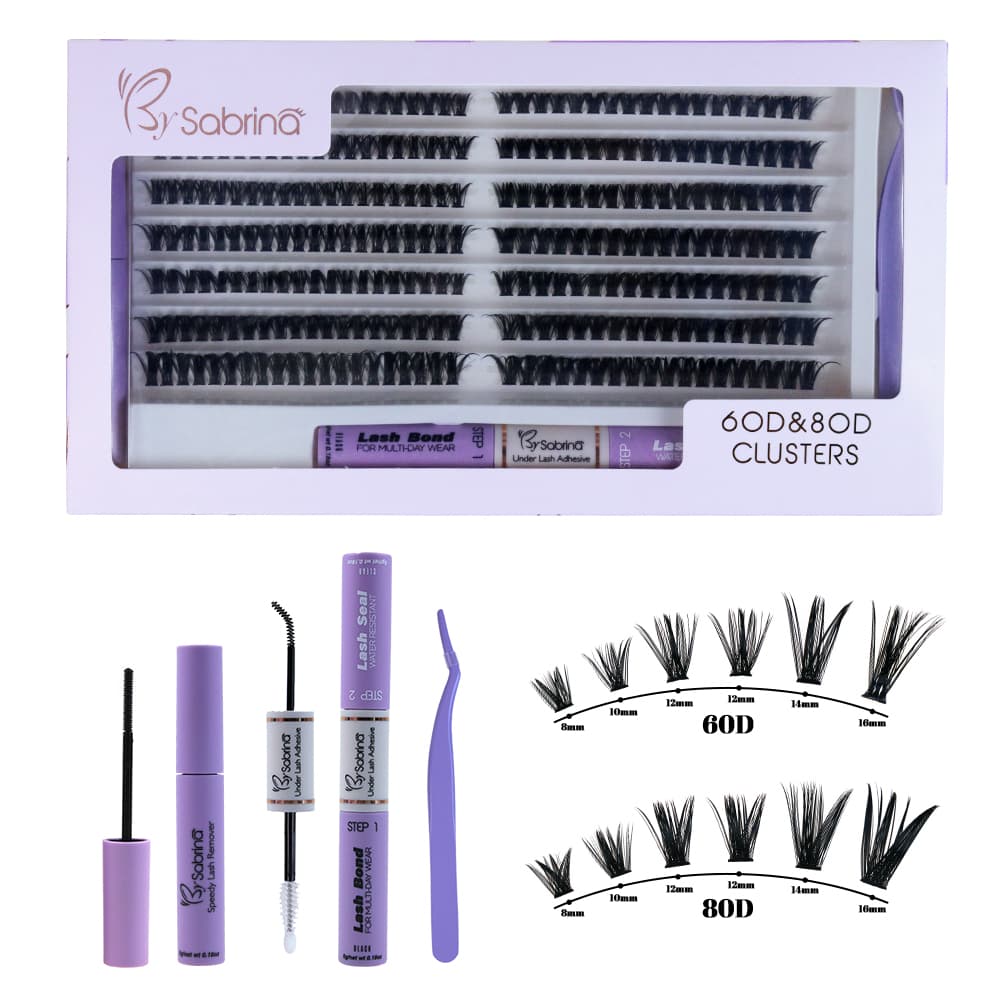 60D&80D Individual Lash Kit with 280pcs Clusters/Bond&Seal/Remover/Applicator