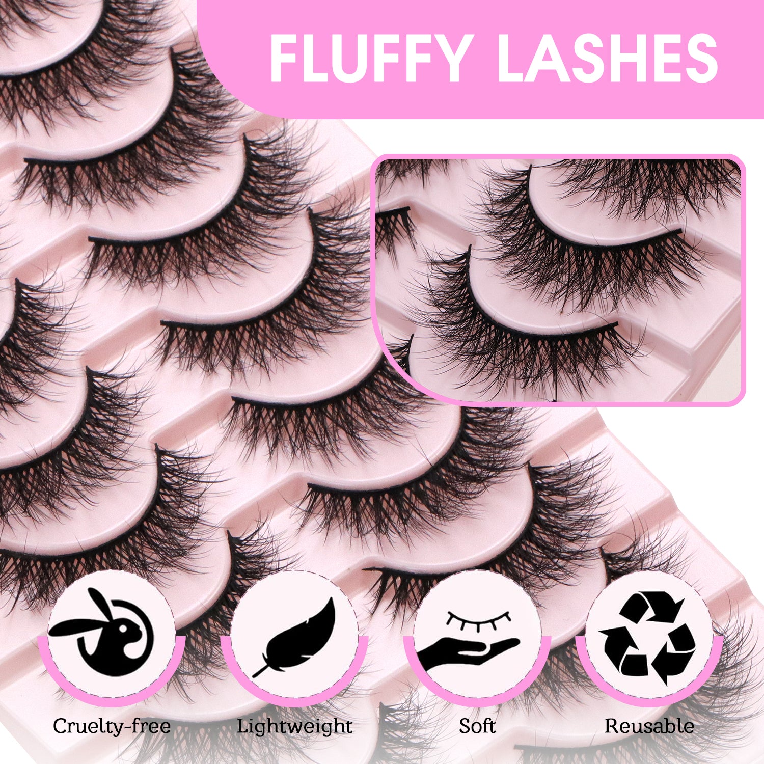 10 Pairs Faux Mink Value Lash Bundles-A01