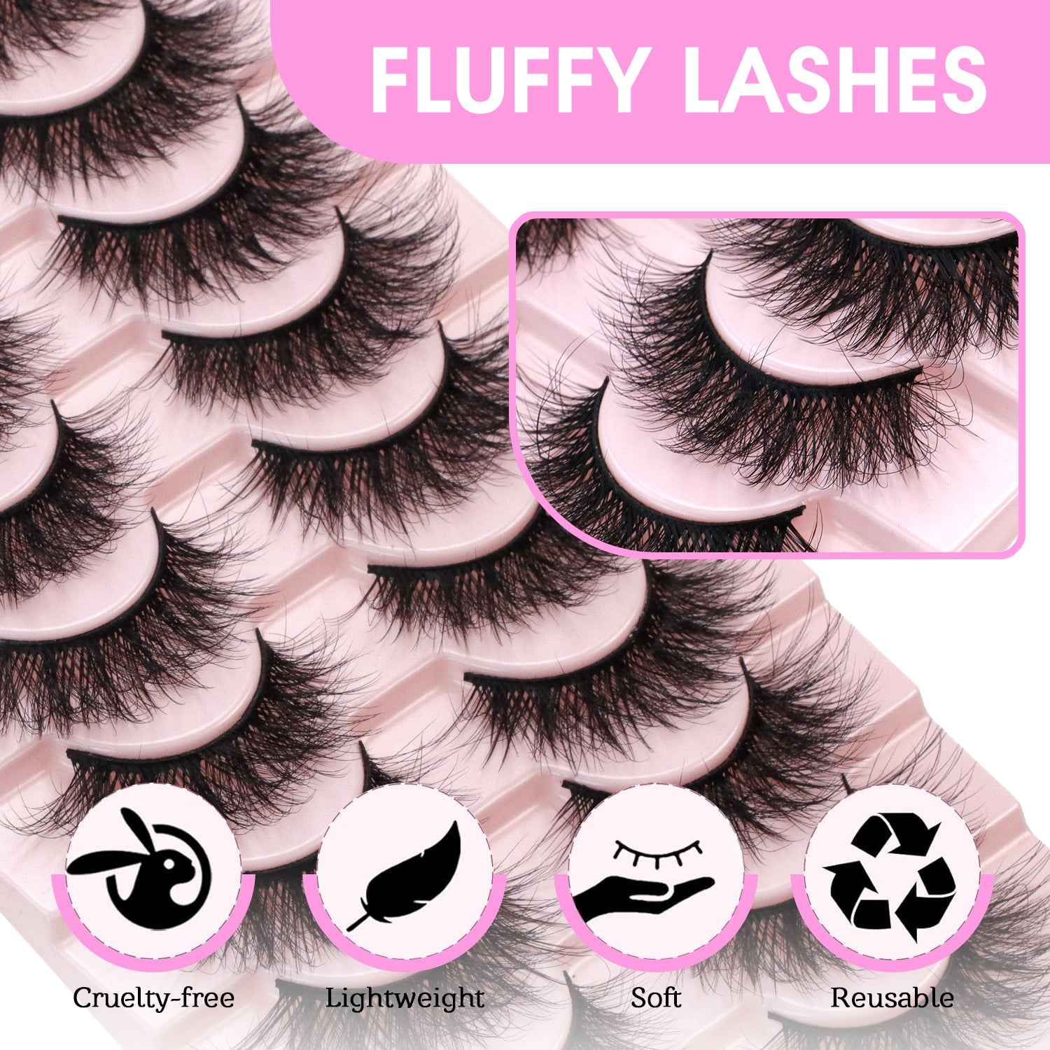 10 Pairs Faux Mink Value Lash Bundles-A05