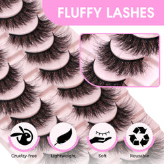 10 Pairs Faux Mink Value Lash Bundles-A05